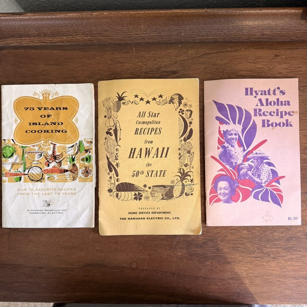 Lot of 3 Hawaiian Island Cookbooks Vintage